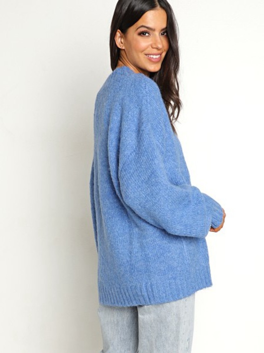 ANTHRO PISTOLA Carlen Mock Neck Sweater Blue S - Picture 3 of 9
